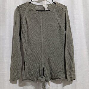 4/$20 Chico's Women's Long Sleeves Mesh Top Green 1 Gorpcore techwear utility
